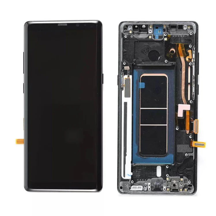 За Samsung Galaxy Note 8 LCD OLED дисплеј Дигитализатор на дигитализатор со рамка